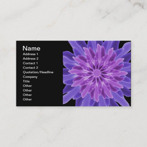 Customizable Abstract Art Purple Flower Business Card Templates