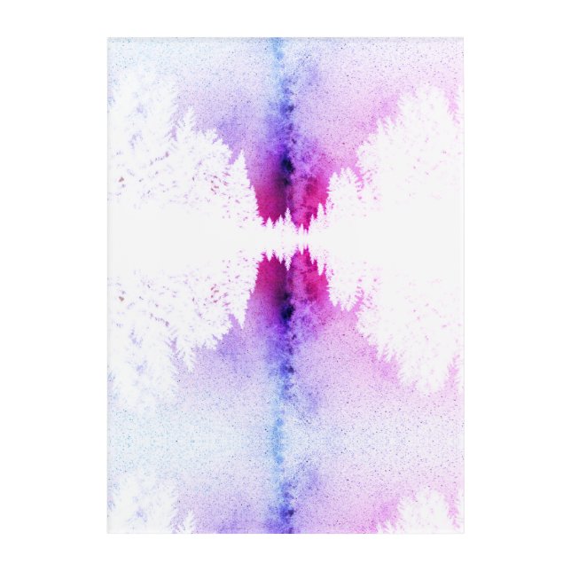 Abstract art purple magenta white acrylic (Front)