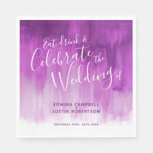 Abstract art purple mauve wedding napkins