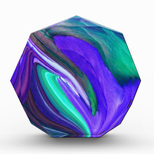 Abstract Art Purple N Teal Leaf Acrylic Award