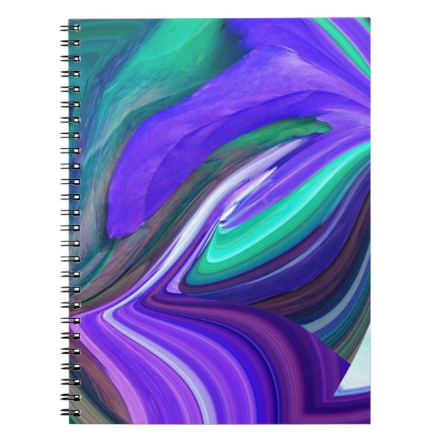 Abstract Art Purple N Teal Leaf Notebook (Front)