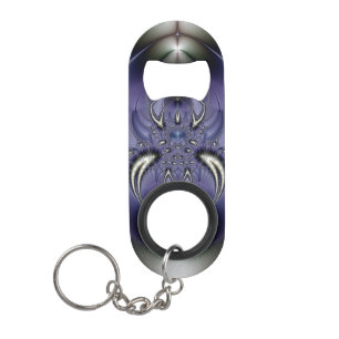 Abstract Art Purple Ornament Keychain Bottle Opener