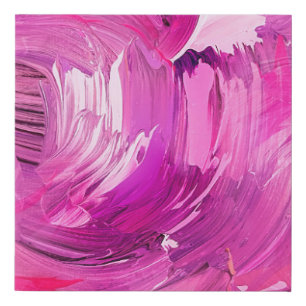 Abstract Art Purple Pink White Brush Stroke Modern Faux Canvas Print