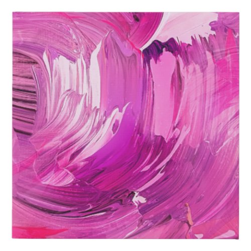 Abstract Art Purple Pink White Brush Stroke Modern Faux Canvas Print