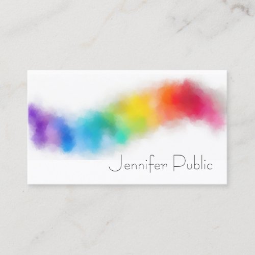Abstract Art Rainbow Colors Modern Elegant Trendy Business Card