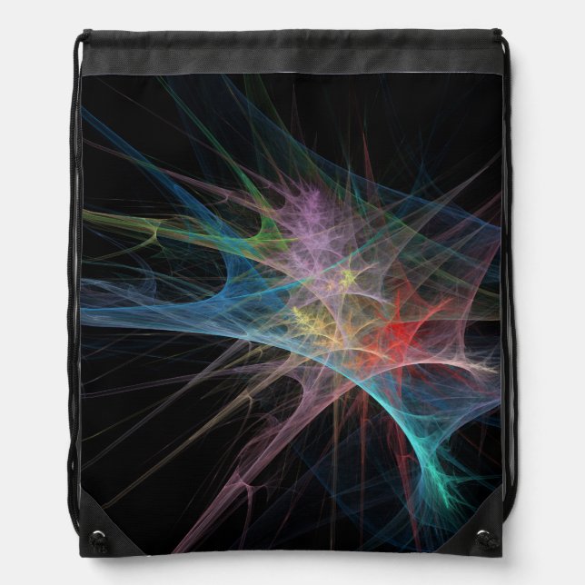 Abstract Art Rainbow Ice Drawstring Bag (Front)