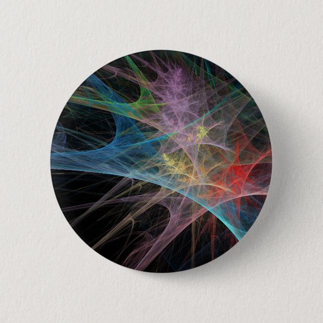 Abstract Art Rainbow Ice Pinback Button (Front)