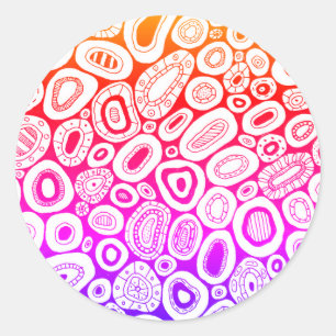 Abstract Art Random Blobby Shapes  Classic Round Sticker