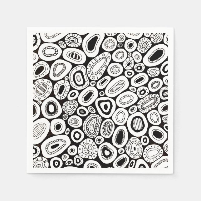 Abstract Art Random Blobby Shapes Napkins (Front)
