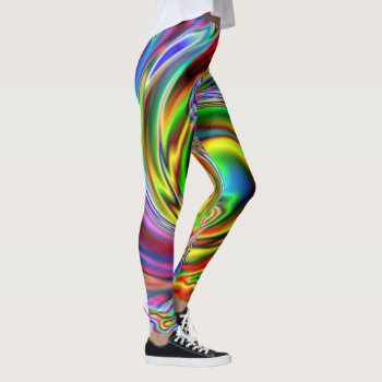 Abstract Art Red  Blue  Purple  Green Leggings by artinphotography at Zazzle