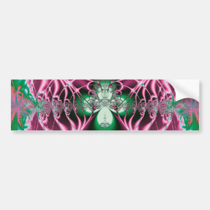 Abstract Art Red Flower Bumper Sticker