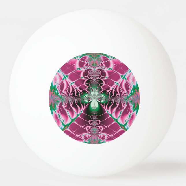 Abstract Art Red Flower Ping Pong Ball (Front)