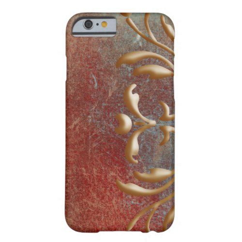 Abstract Art Red Teal Gold Barely There iPhone 6 Case