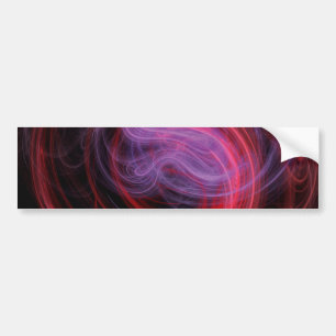 Abstract Art Red Wave Bumper Sticker