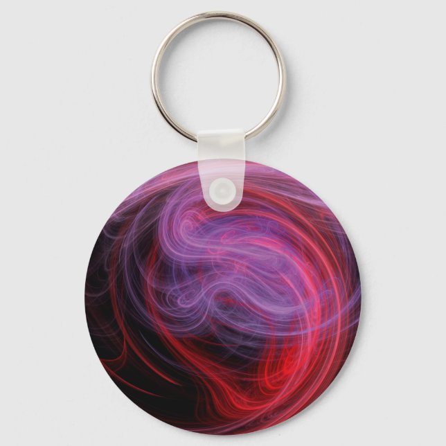 Abstract Art Red Wave Keychain (Front)
