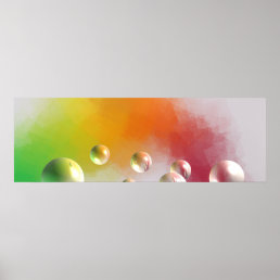 Abstract Art Red Yellow Blue Green Pink Purple Poster