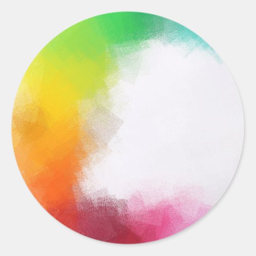 Abstract Art Red Yellow Orange Blue Green Pink Classic Round Sticker