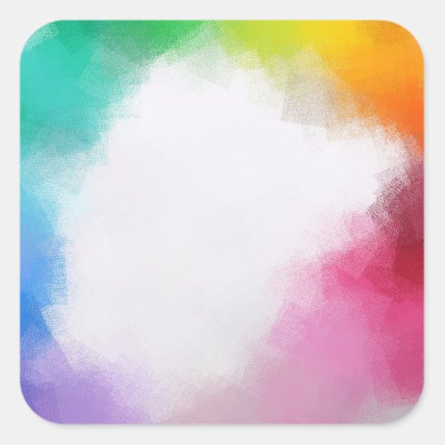Abstract Art Red Yellow Orange Blue Green Pink Square Sticker