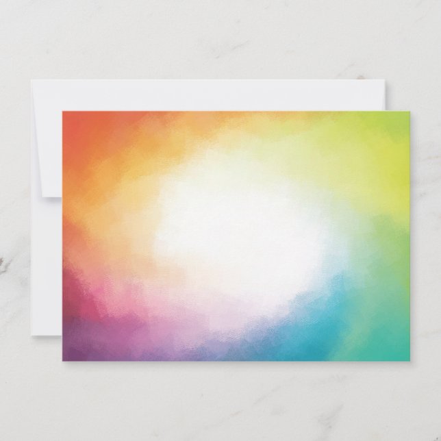 Abstract Art Red Yellow Orange Green Blank Trendy Note Card (Front)