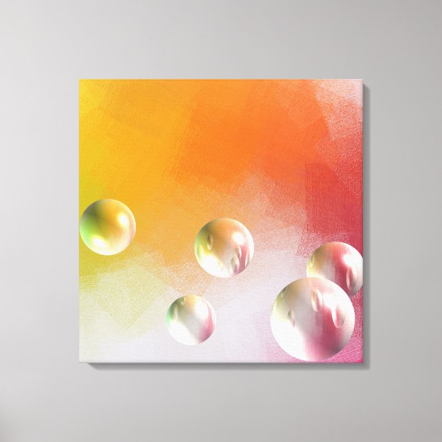 Abstract Art Red Yellow Purple Green Pink Modern Canvas Print (Front)