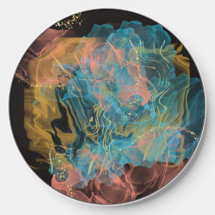Abstract Art Rose Gold Blue Phone Charger