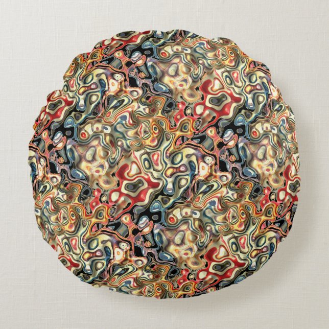Abstract Art Round Pillow (Front)