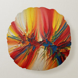 Abstract art round pillow