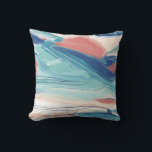Abstract art sand & sea pillow decorate your house<br><div class="desc">Check out this abstract art inspired by sea cliffs at sunset on this puffy pillow,  wouldn't it look lovely on your sofa or bed?
Hand painted pattern just for you!

Choose outdoor fabric to enjoy in the summer on the patio - what a great idea!</div>