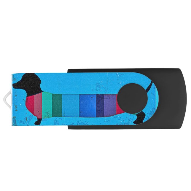 Abstract Art Sausage Dog Dachshund Flash Drive (Back)