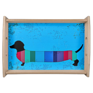 Abstract Art Sausage Dog Dachshund Serving Tray