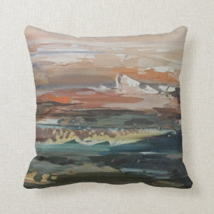 Abstract Art Seascape Painting Sofa Throw Pillow