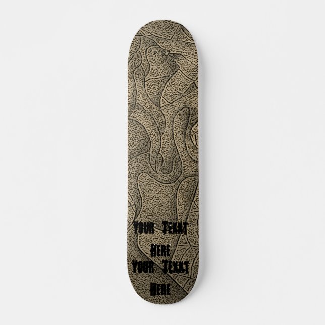 abstract art sepia posing lady unique retro design skateboard deck (Front)