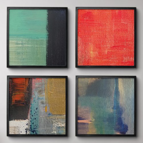 Abstract Art Set of Four Peel And Stick Photo Tile