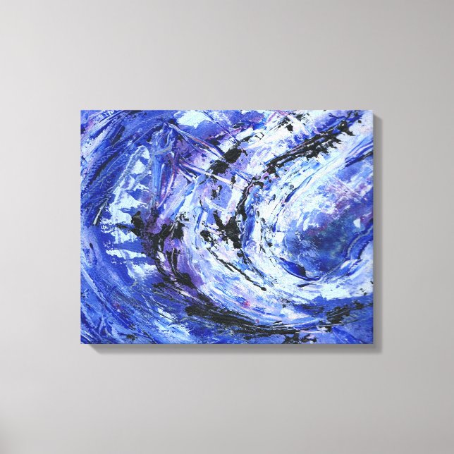 Abstract Art 'Shades of Blue' Canvas Print (Front)