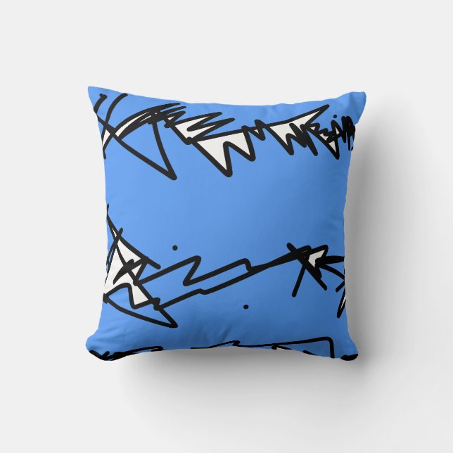 Abstract Art Sketch Cushion Throw Pillow (Front)