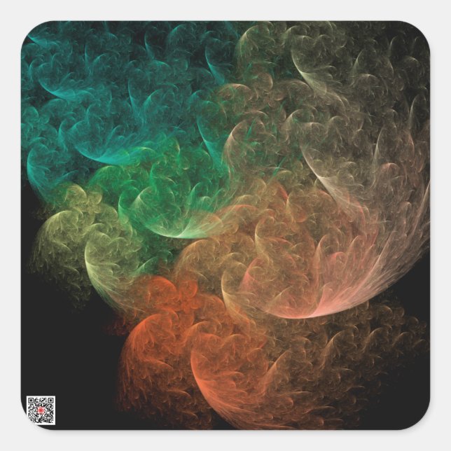 Abstract Art Space Bird Square Sticker (Front)