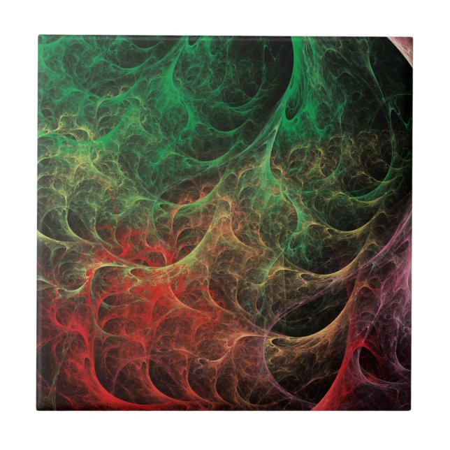 Abstract Art Space Fire Ceramic Tile (Front)