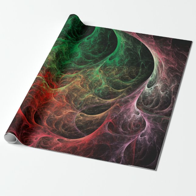 Abstract Art Space Fire Wrapping Paper (Unrolled)