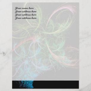 Abstract Art Space Flowers Letterhead