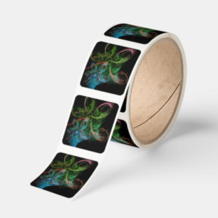 Abstract Art Space Flowers Square Sticker