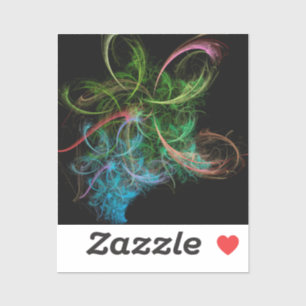 Abstract Art Space Flowers Sticker