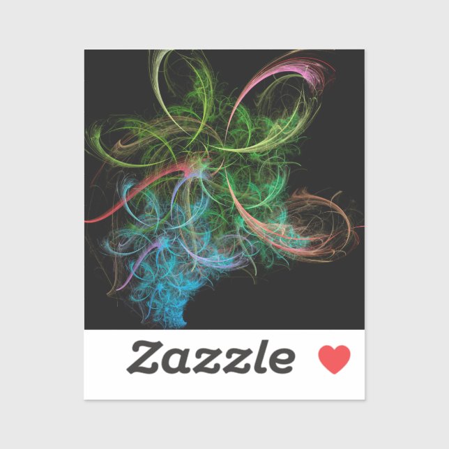 Abstract Art Space Flowers Sticker (Sheet)