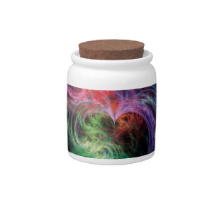 Abstract Art Space Hearts Candy Jar