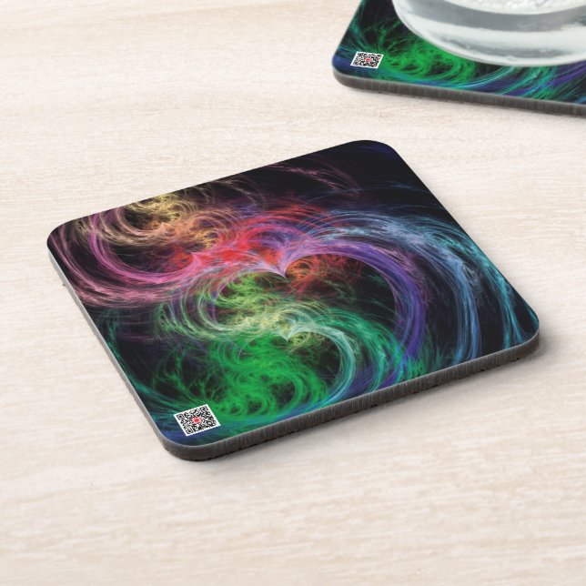 Abstract Art Space Hearts Drink Coaster (Left Side)