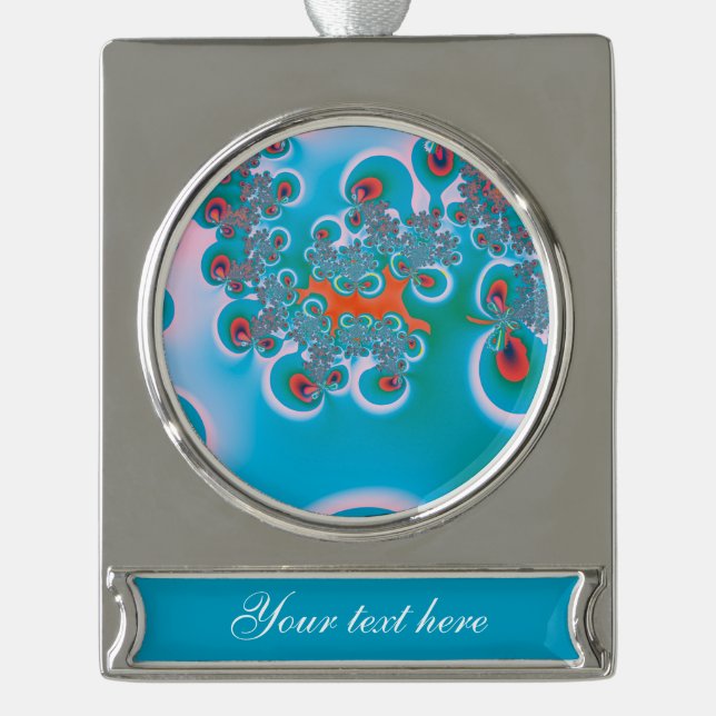 Abstract Art Spring Garden Silver Plated Banner Ornament (Front)
