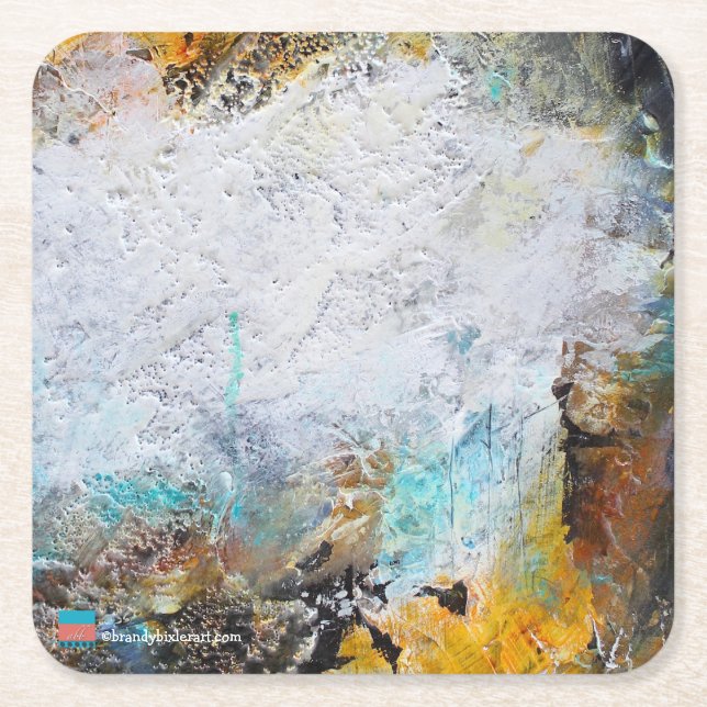 Abstract Art Square Paper Coaster (Front)