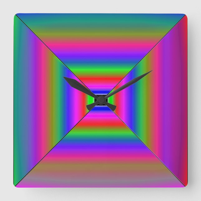 Abstract art square wall clock (Front)