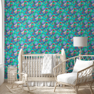 Abstract Art - Squiggly Loops Seamless Pattern 14 Wallpaper