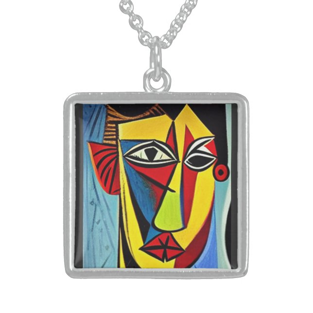 Abstract Art Sterling Silver Necklace (Front)