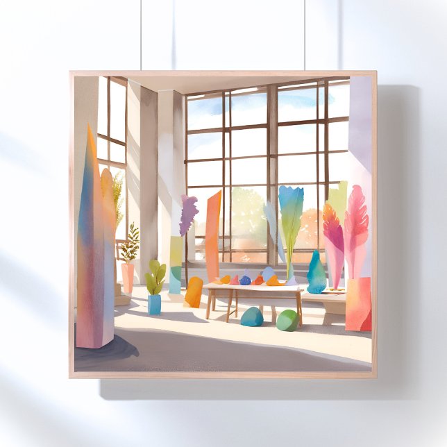 Abstract Art Studio | Bright Airy Watercolor Poster (Creator Uploaded)
